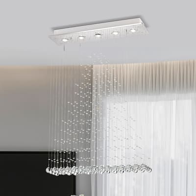 Sarema Rain Drop 5-Light Flush Mount for Kitchen, Living/Dining Room, Office