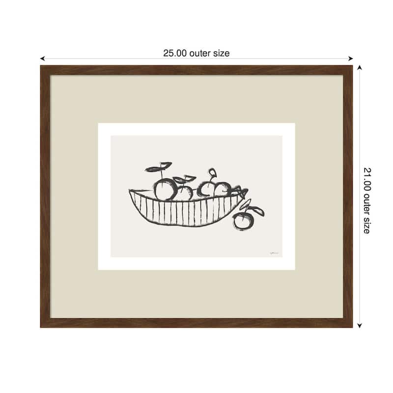 Kate and Laurel Orange Basket by Gabrielly Guedes Framed Wall Art Print