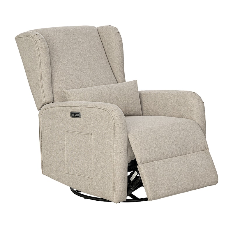 Madison Park Candace Power Recliner 3-in-1 with Swivel, Glider, USB Ports