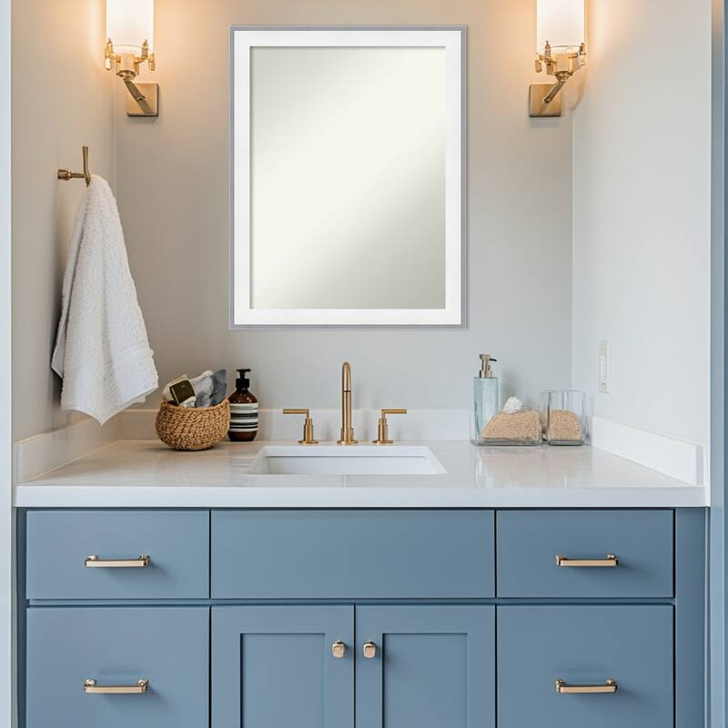 Maya Non-Beveled Framed Bathroom Vanity Wall Mirror