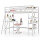 preview thumbnail 19 of 18, Gymax Twin Size Solid Wood Loft Bed w/ Desk & Bookshelves Ladder &