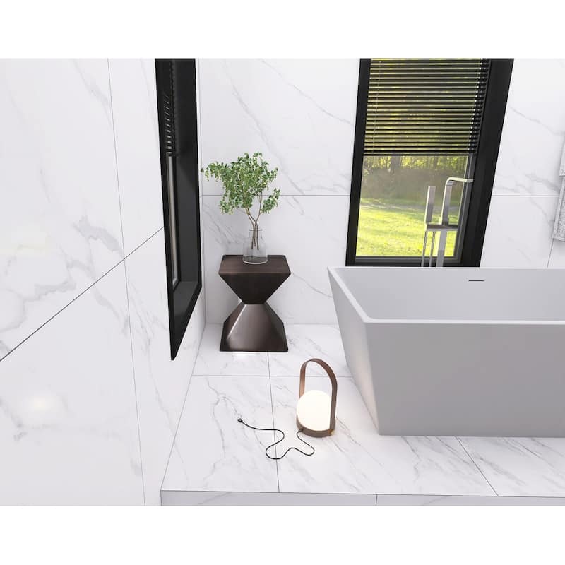 Indigo Home 67 inch Soaking Rectangular Bathtub in Glossy White