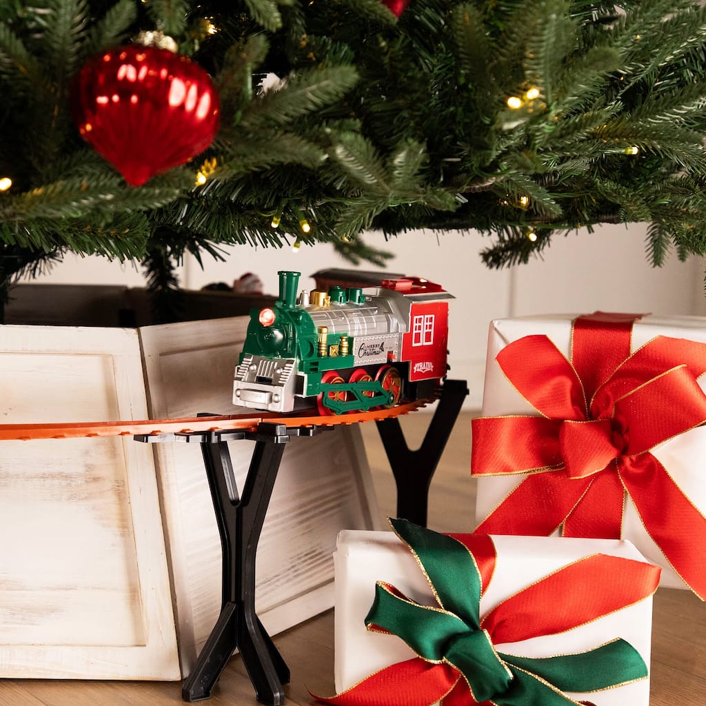 36 Pc Battery Operated Lighted Animated Train Set Raised Track Sound