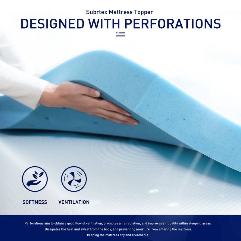 Subrtex Comfort 3 Inch Gel Memory Foam Topper