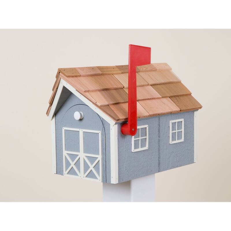 Wooden Mailbox - Grey/White