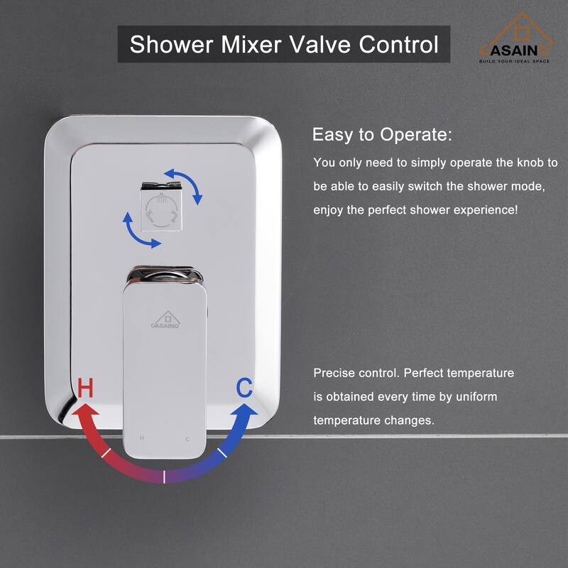 Wall-mounted rain shower faucet with pressure balanced valve