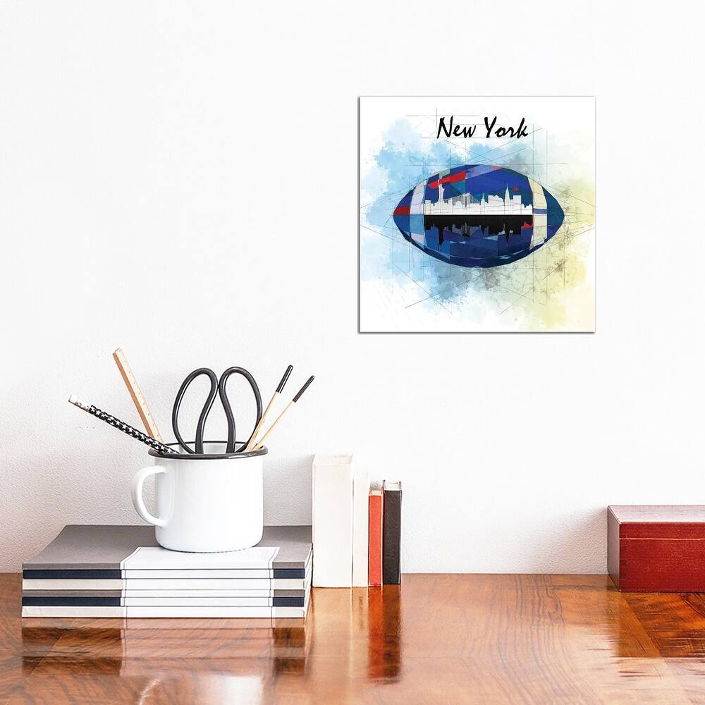 iCanvas "Football New York Giants" by Katia Skye Canvas Print