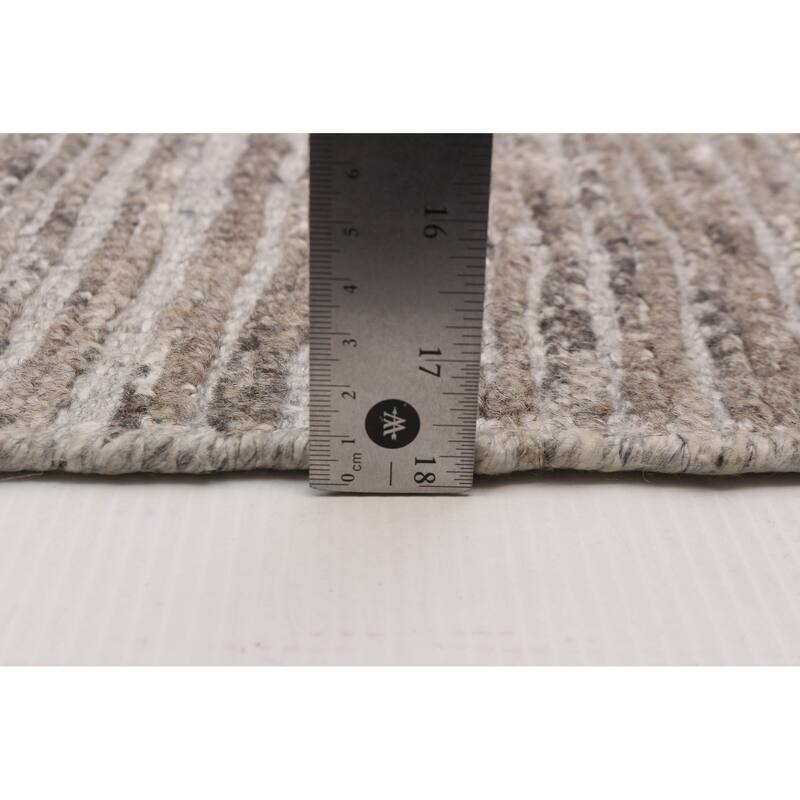 ECARPETGALLERY Hand-knotted Tangier Taupe Wool Rug - 7'11 x 9'11