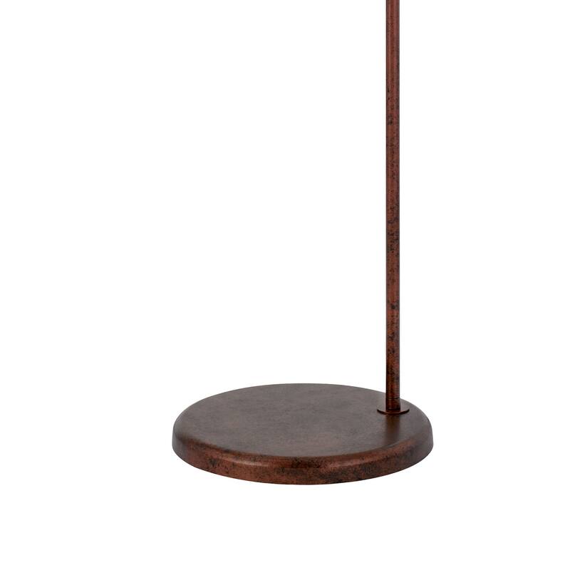 Cyan 65 Inch Modern Adjustable Arc Floor Lamp, Amber Mica Shade, Rust Metal