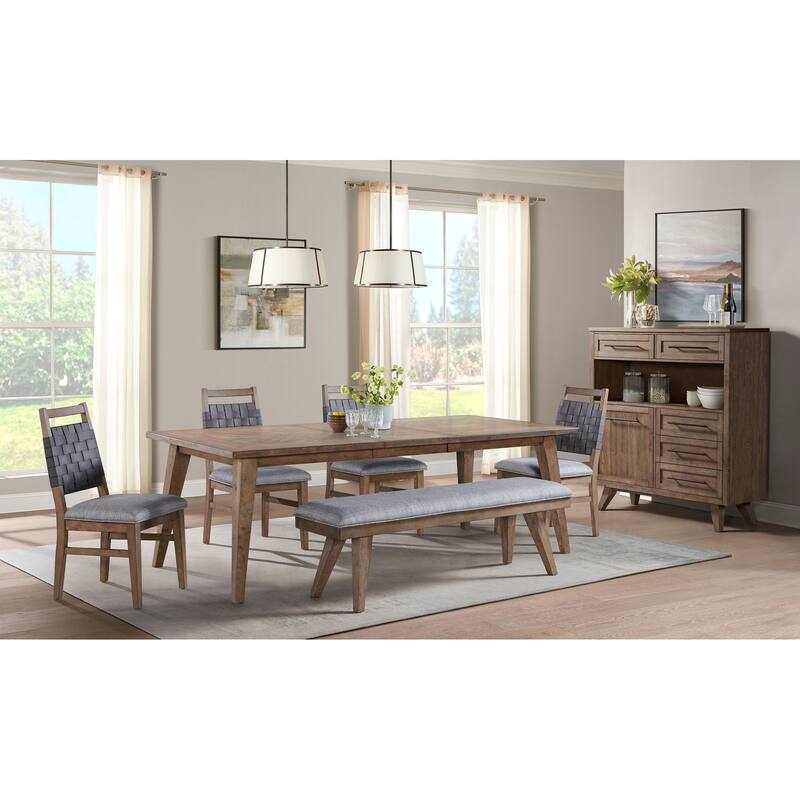 Oslo 30" Tall Dining Table with Leaf and 4 Legs, Weathered Chestnut - Mocha