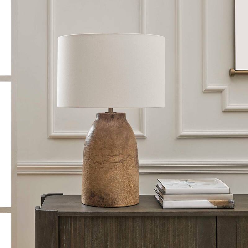 Uttermost Harris Mottled Brown Table Lamp - 18.00" W x 28.25" H x 18.00" D