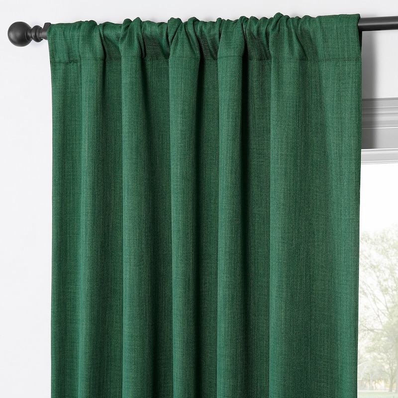 Exclusive Fabrics Faux Linen Room Darkening Curtain (1 Panel)