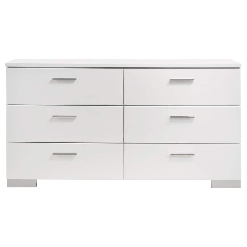 Felicity Glam Panel Bedroom Set Glossy White