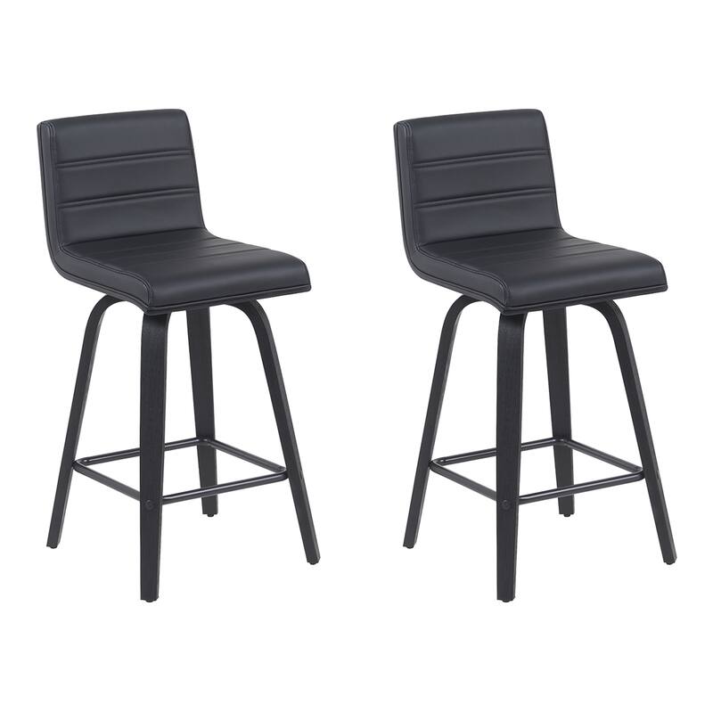 Skara Mid-Century Swivel Counter Stool, Upholstered Counter Height Chair with Bentwood Legs