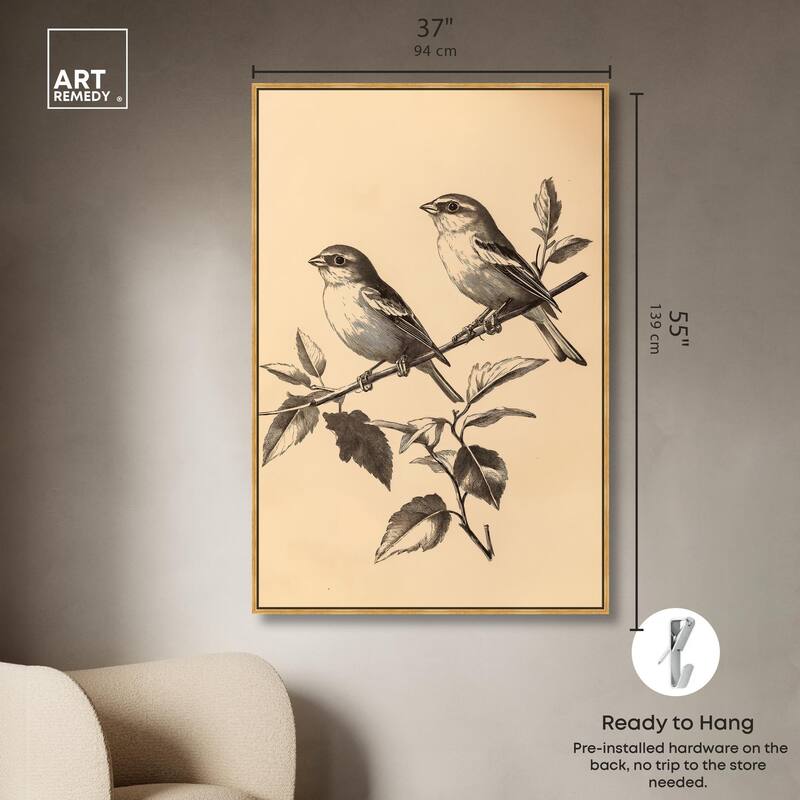 Pair of Finches I Canvas by Art Remedy