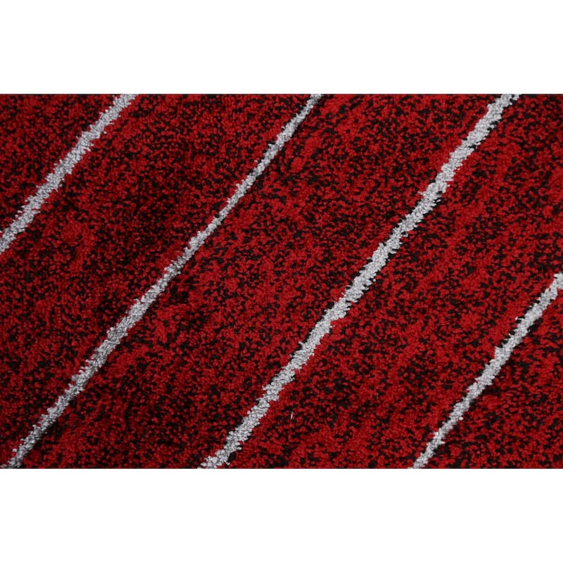 Red Chevron Style Transitional Oriental Turkish Rug Modern Carpet