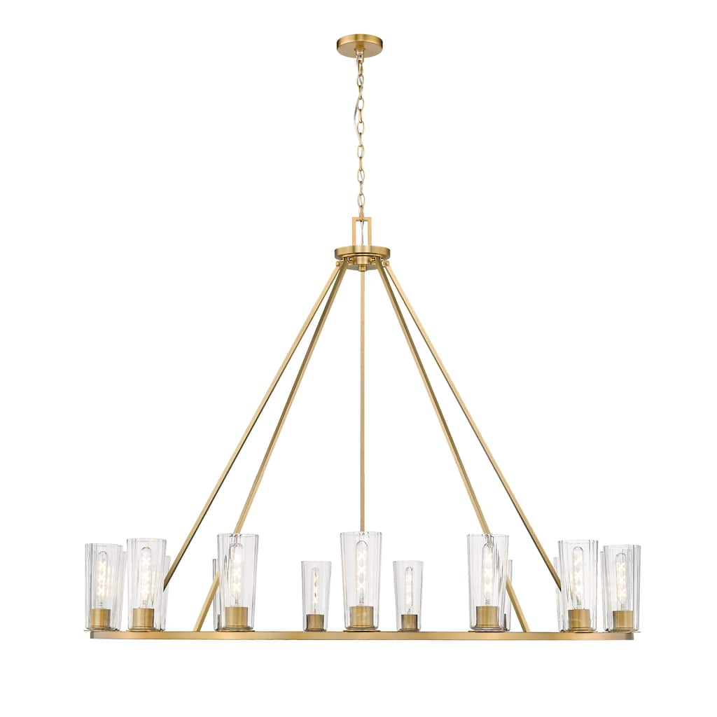 Titus 15 Light Chandelier in Modern Gold