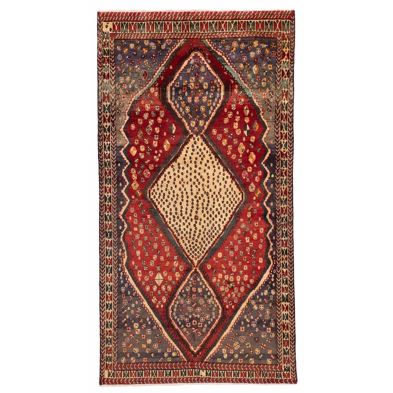 ECARPETGALLERY Hand-knotted Melis Vintage Red Wool Rug - 4'10 x 9'6