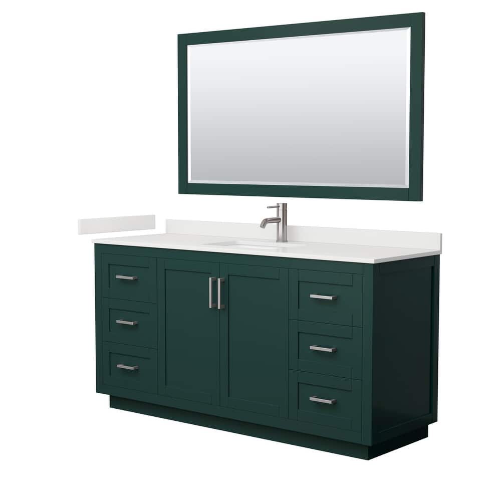 Miranda 66-inch Single Vanity, Quartz Top, 58-inch Mirror