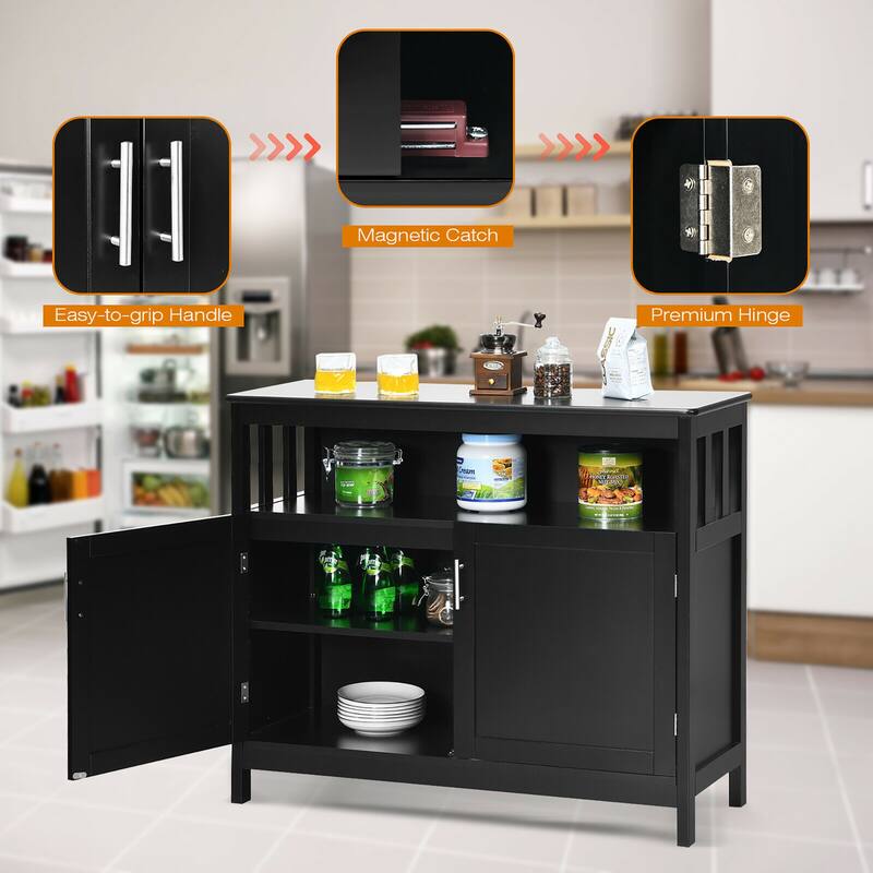 Costway Kitchen Buffet Server Sideboard Storage Cabinet with 2 Doors & - See details