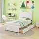 preview thumbnail 26 of 56, Upholstered Platform Bed with Cartoon Ear Headboard and Drawers