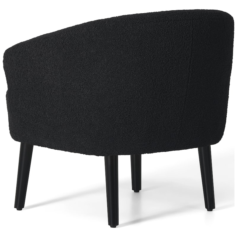 Bayville Sherpa Polyester Upholstered Barrel Chair - Faux Shearling