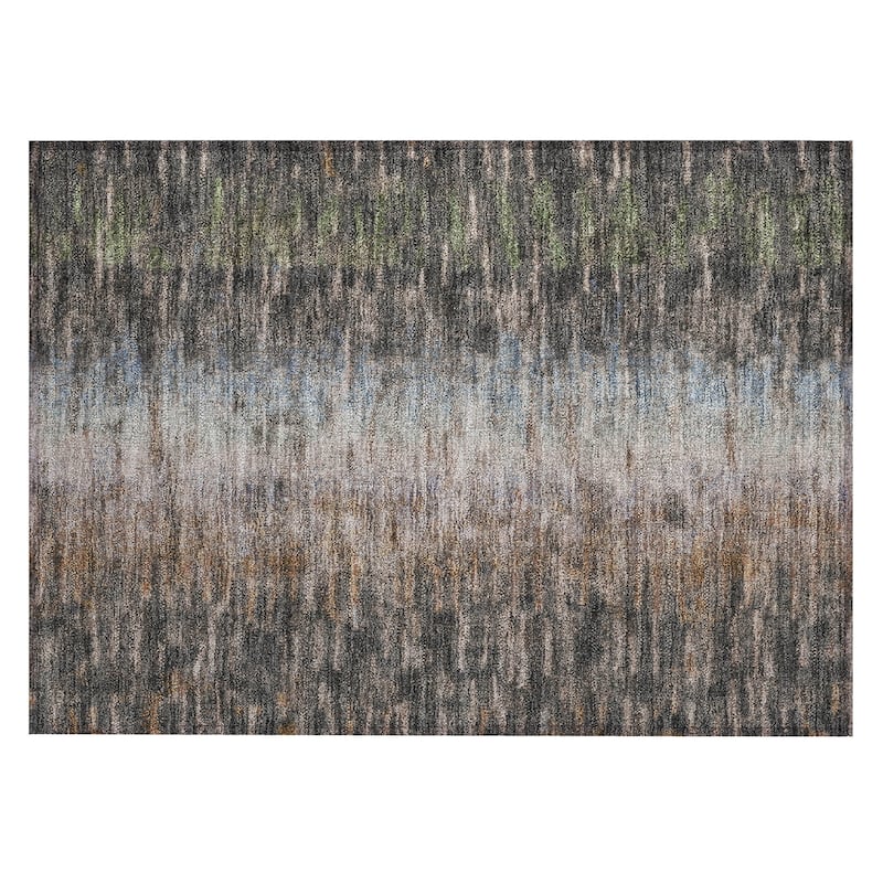 Machine Washable Indoor/ Outdoor Contemporary Ombre Chantille Rug