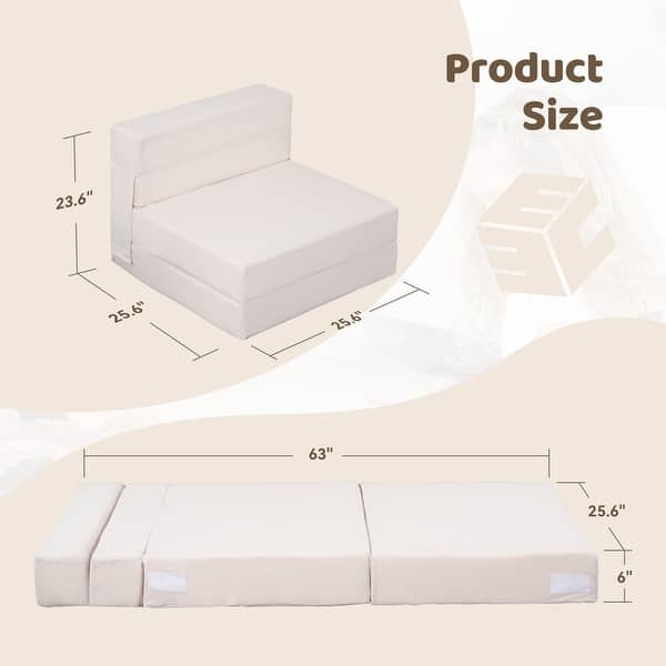 dimension image slide 3 of 4, DoCred Kids Folding Sofa, Convertible Floor Mattress, Bed, Play Couch