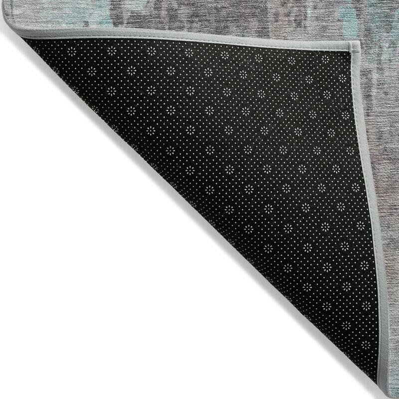 Machine Washable Indoor/ Outdoor Abstract Modern Chantille Rug