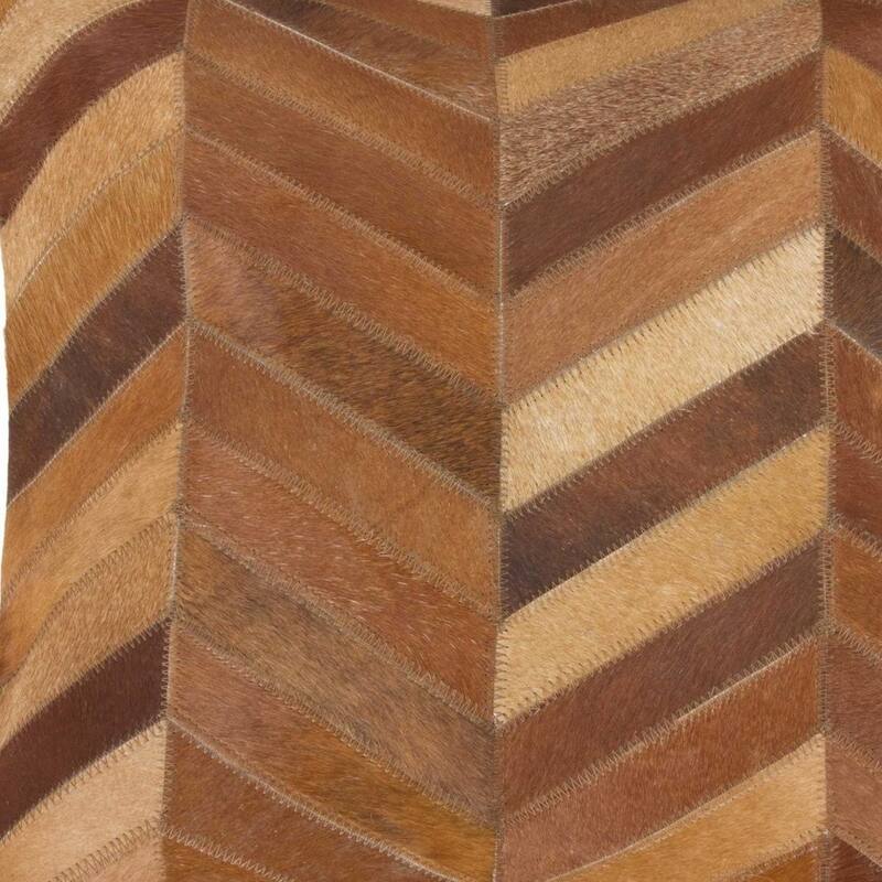 18" Tan Cowhide Throw Pillow