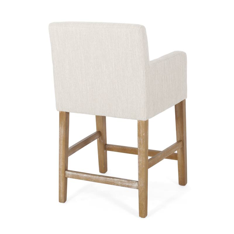 Armga Fabric Upholstered Wood 26 inch Counter Stools (Set of 2) by Christopher Knight Home