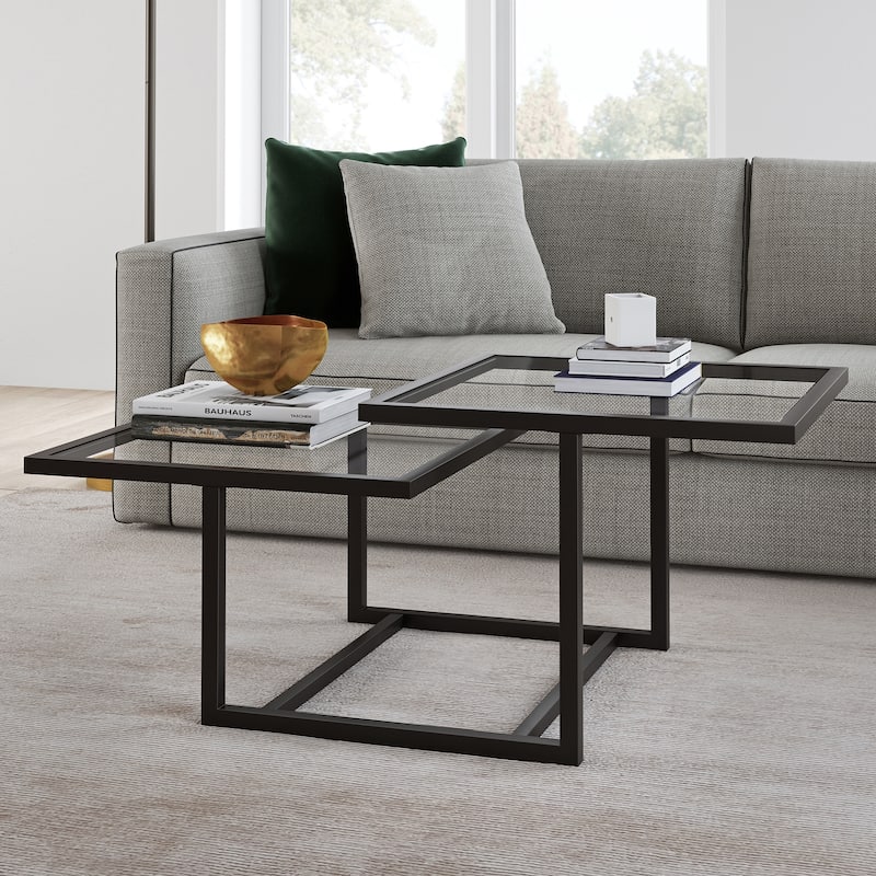 Silver Orchid Solm Two-Tier Blackened Bronze Coffee Table - Blackened Bronze