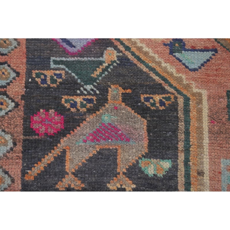 Hamedan Vintage Persian Area Rug Handmade Wool Carpet - 5'0" x 9'9"