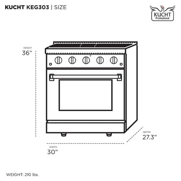 KUCHT Gemstone 30 in. 4.2 cu. ft. Propane Gas Range with Sealed Burners