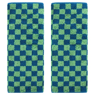 Checkered Cotton Hand Towels for Bathroom, Geometry Pattern Soft Absorbent Bath Hand Towel for Home Decor