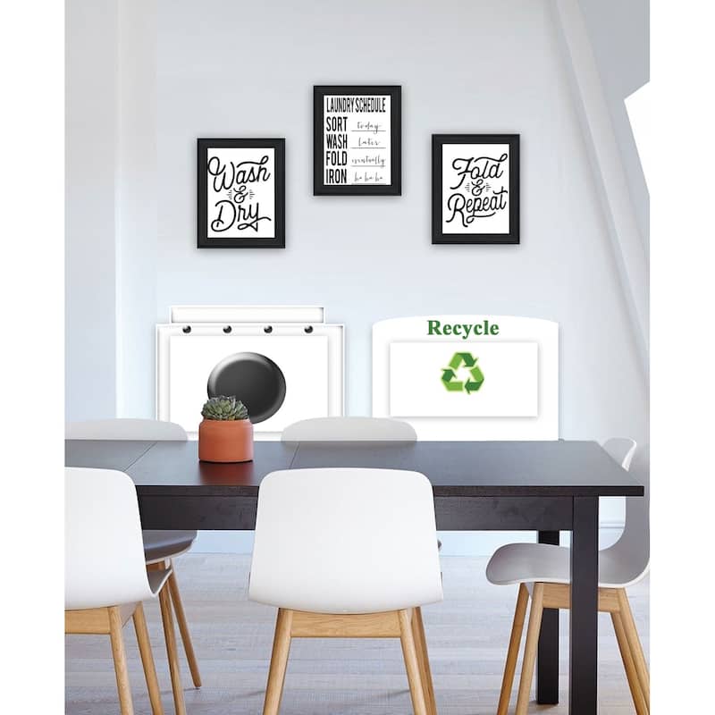 Trendy Decor 4U "Laundry Schedules Collection" Printed Framed Wall Art by Lettered & Lined