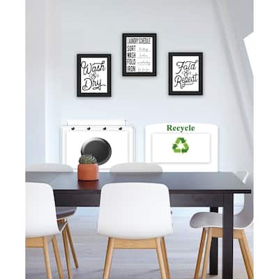 Trendy Decor 4U "Laundry Schedules Collection" Printed Framed Wall Art by Lettered & Lined