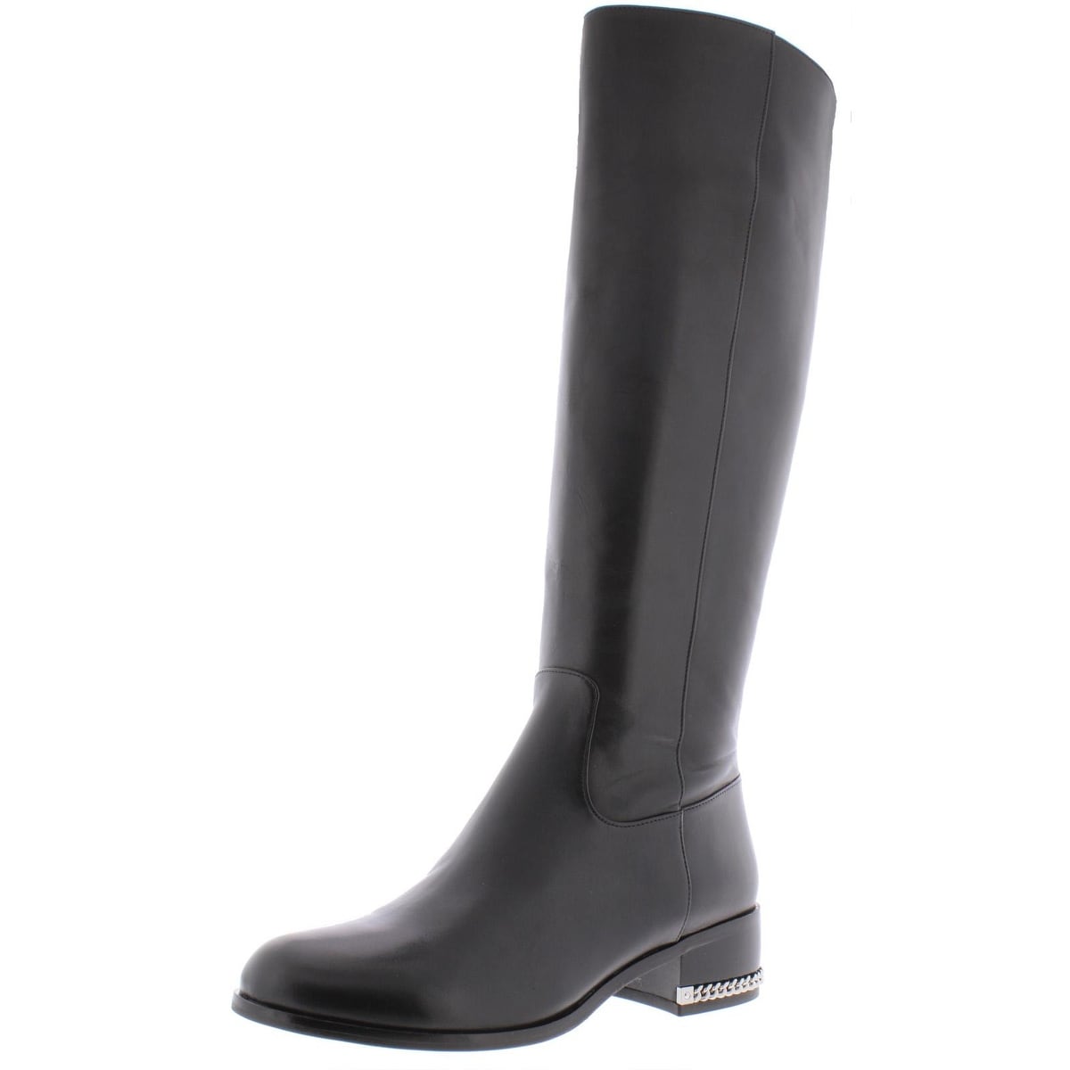 michael kors black leather riding boots
