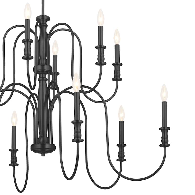Kichler Lighting Karthe 42 inch 12-Light Chandelier Black