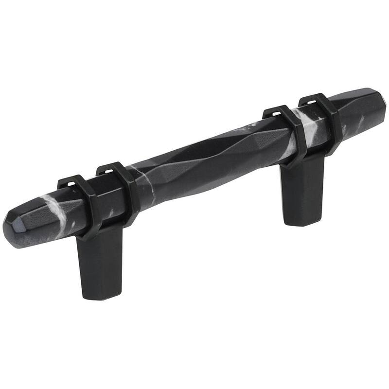 Amerock BP36639 Carrione 3" Center to Center Designer Cabinet Pull - Marble Black / Black Bronze