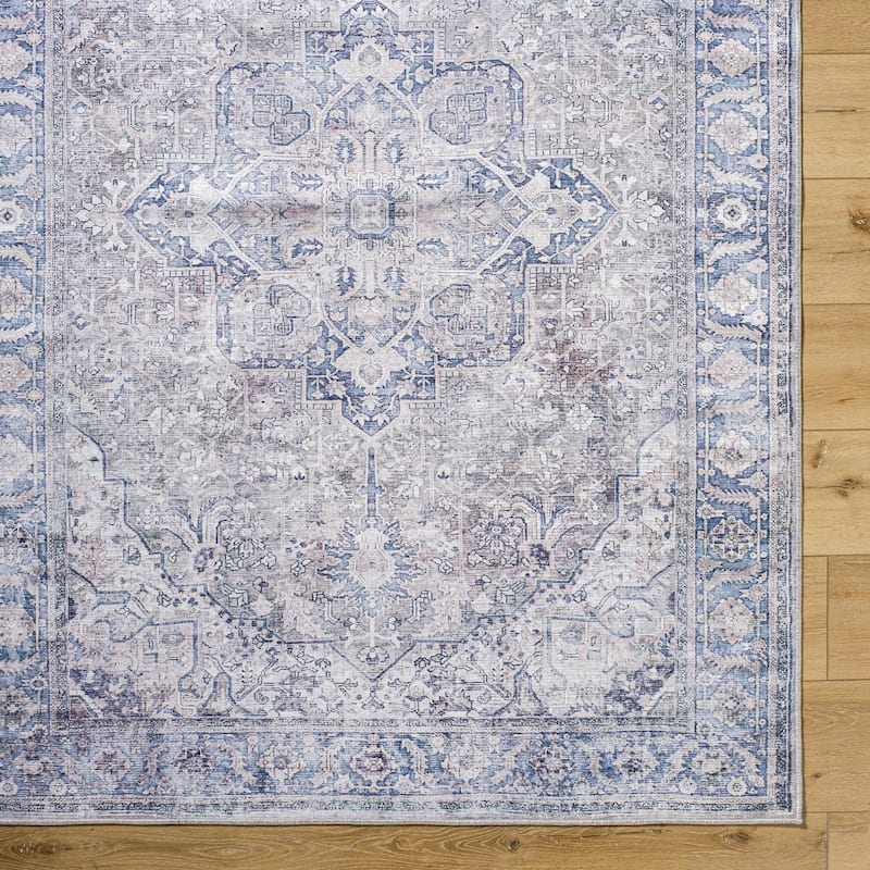 Livabliss Traditional Georgina Medallion Washable Area Rug
