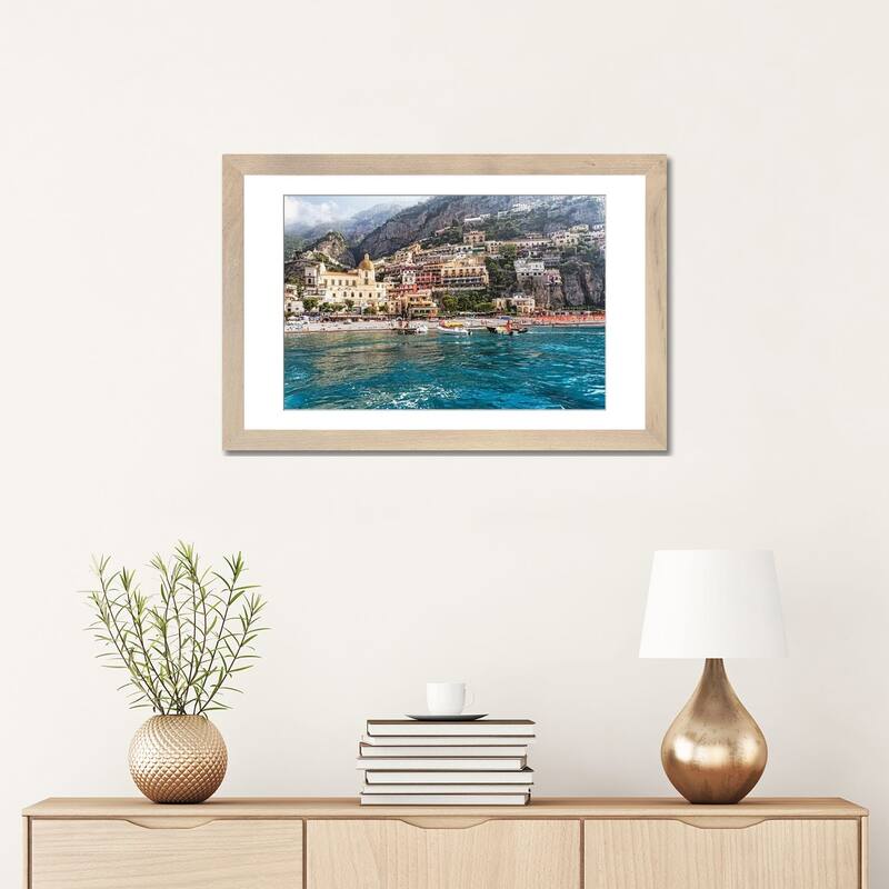 iCanvas "Low Angle View of Positano from The Sea, Amalfi Coast, Campania, Italy" by George Oze PFA