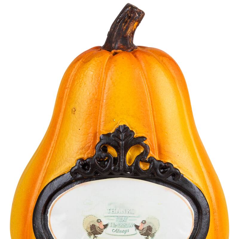 "Thanks, Today, Tomorrow, Always" Fall Harvest Pumpkin Decorations - 5.5" - Set of 3