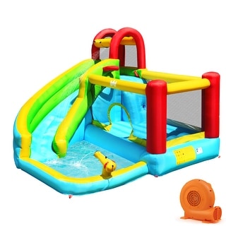 Costway Inflatable Kids Water Slide Jumper Bounce House Splash Water - 11' x 10' x 8' (L x W x H)