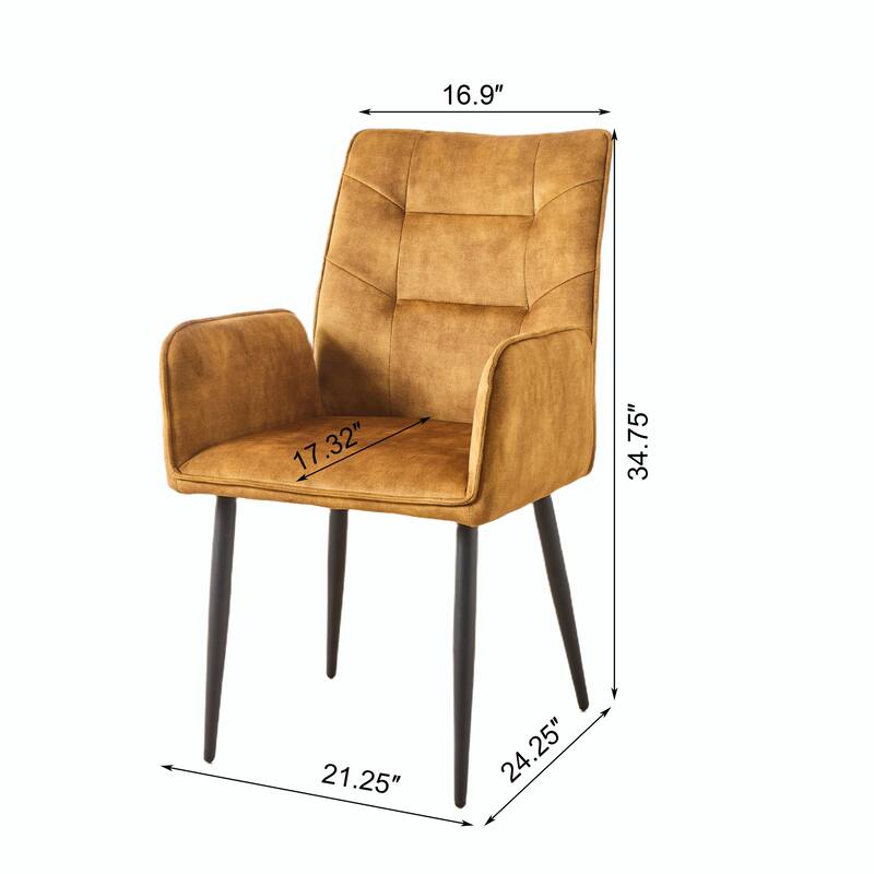 Velvet Dining Chairs (Set of 2) - Stain-Resistant, Iron Frame