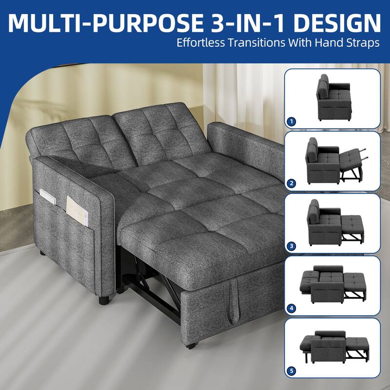 Moasis 3 IN 1 Sleeper Sofa Bed, Pull Out Chair Sofa