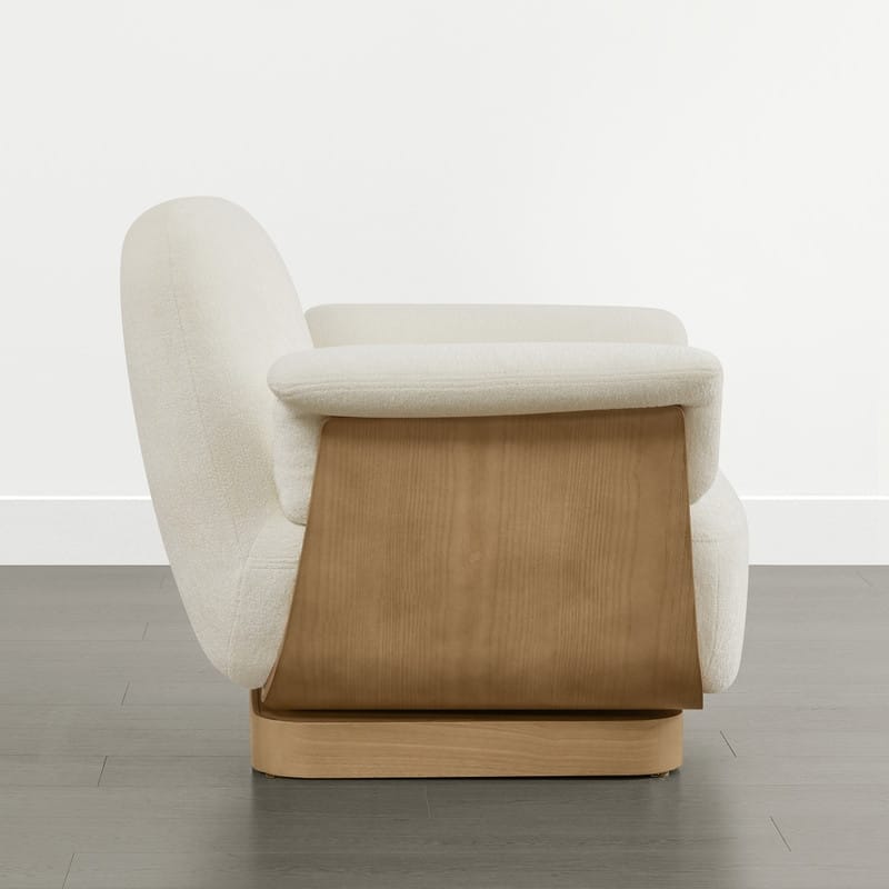 Spruce & Spring Modern Rounded Swivel Accent Chair & Storage Ottoman Set Living Room Set