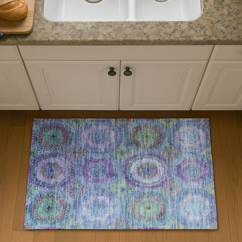 Premium Washable Super Soft Traditional Mamluk Mayfield Rug - Blue - 1'8" x 2'6"