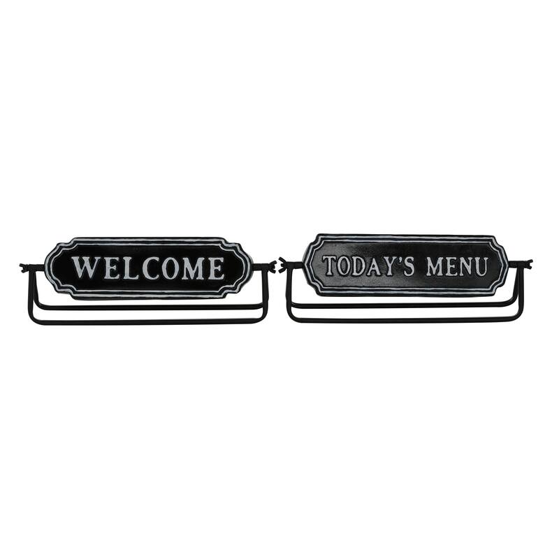 Black Iron Farmhouse Decorative Sign (Set of 2) - 2 x 13 x 4