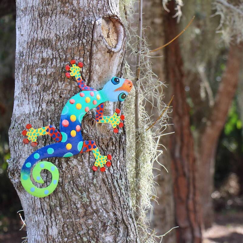 Handmade Recycled Metal Gecko Wall Art (Haiti)